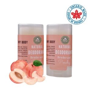 🍑Two Natural Vegan Deodorants Peachy Travel Size